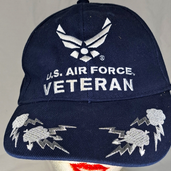 Source Unknown Other - U.S.Air Force Veteran Strapback Hat Cap Military Baseball United States Clouds